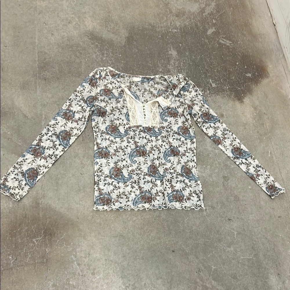 Ralph lauren denim & supply vintage lace floral bandana top